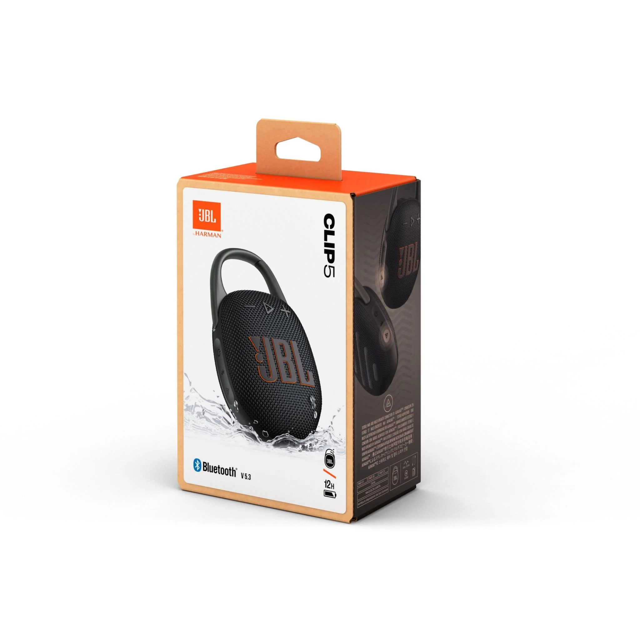مكبر صوت محمول JBL Clip 5 باللون الأسود (JBLCLIP5BLK)