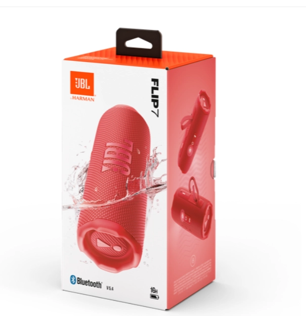 مكبر صوت محمول JBL Flip 7 باللون الأحمر (JBLFLIP7RED)