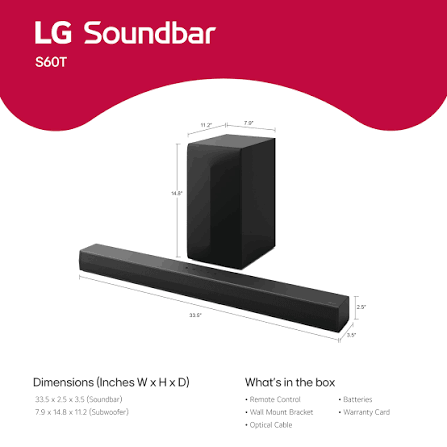 LG Soundbar S60T 3.1