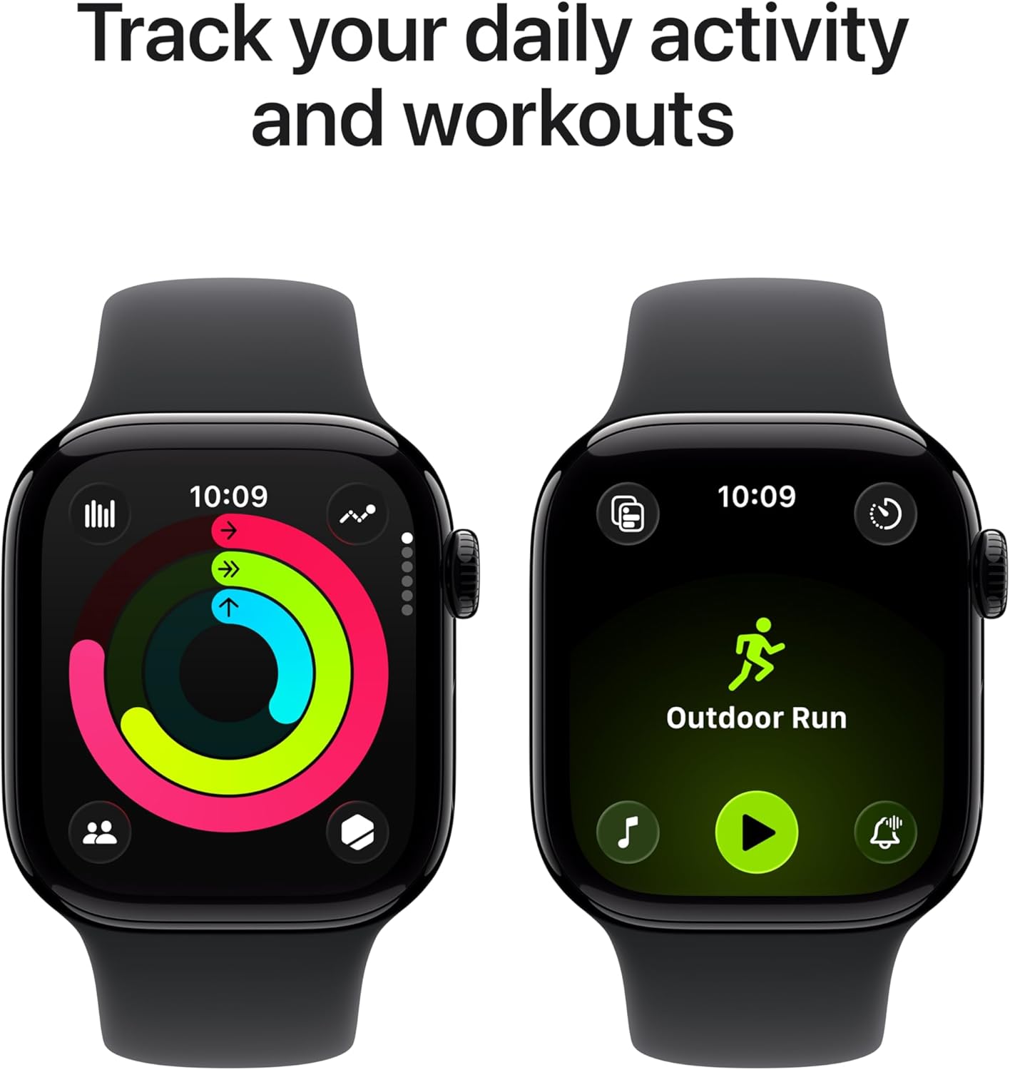 Apple Watch Series 11 GPS 42mm Jet Black алюминиевый корпус с ремешком Black Sport (MEQT4) S/M