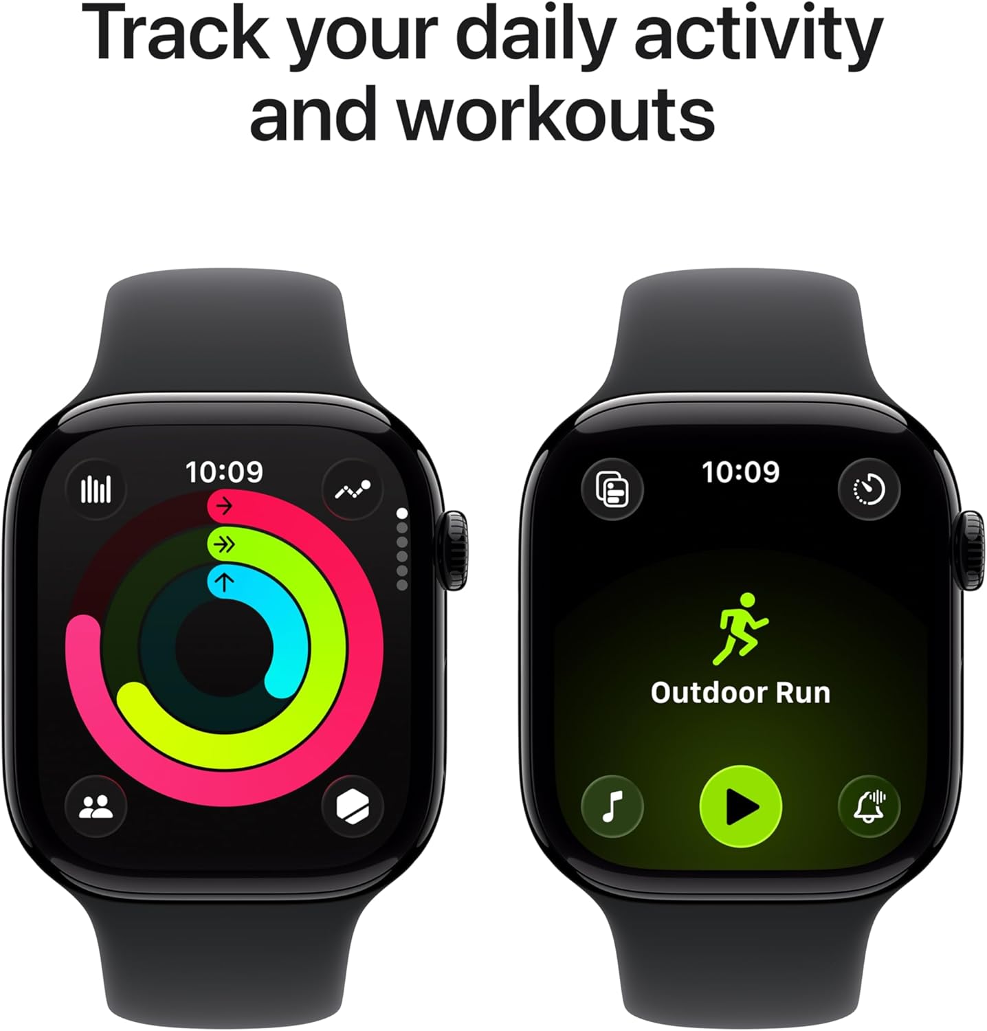 Apple Watch Series 11 GPS 46mm Jet Black алюминиевый корпус с ремешком Black Sport (MEUW4) S/M