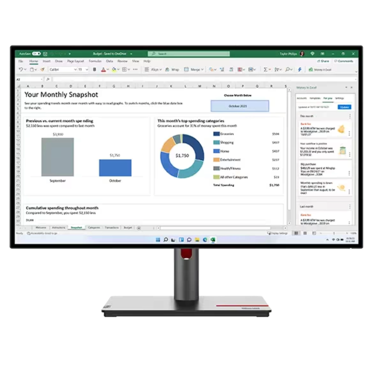 Lenovo Monitor ThinkVision P27h-30 (63A1GAT1UK)