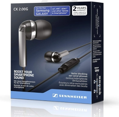 سماعة أذن سلكية داخل الأذن Sennheiser CX 2.00G باللون الأسود (506088)