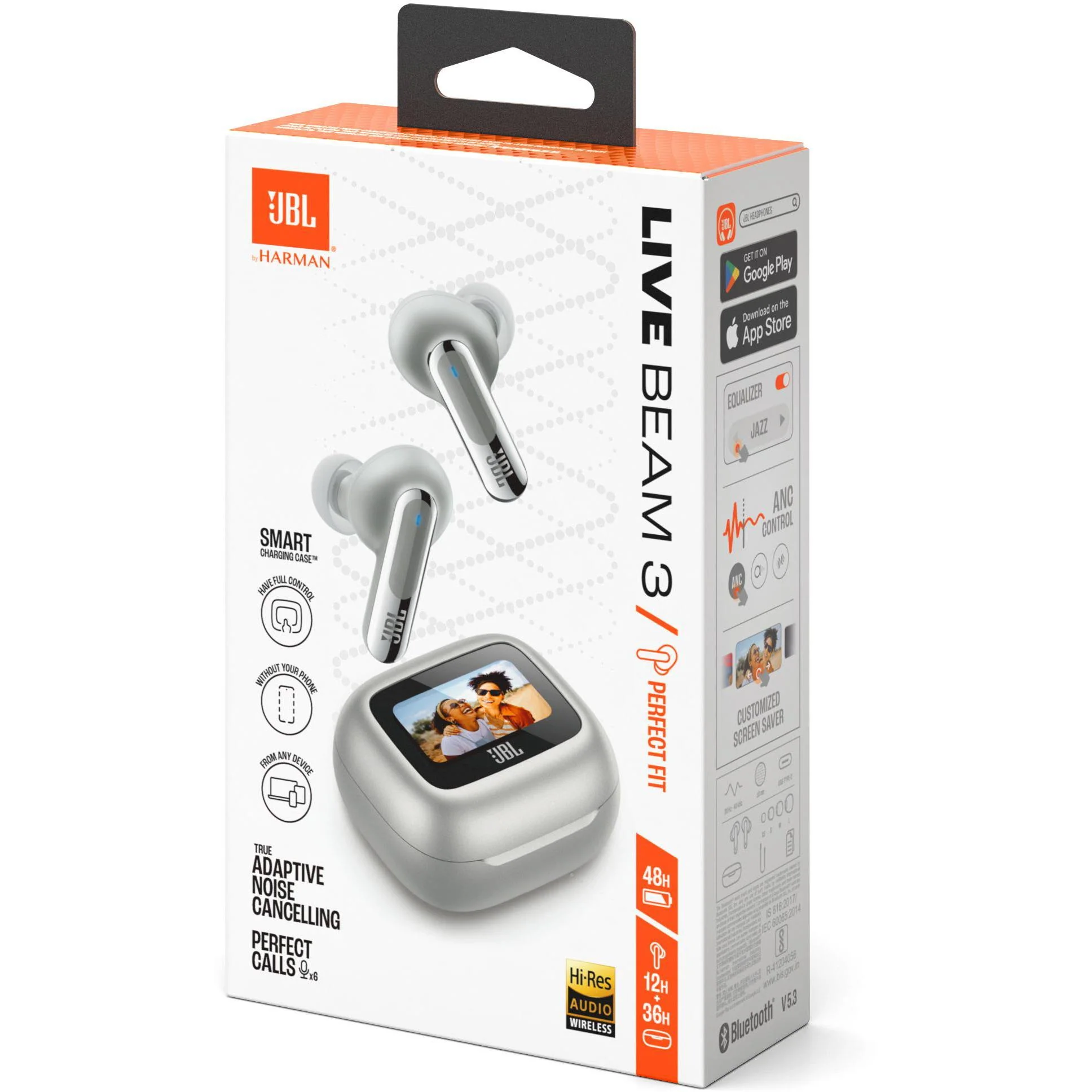 Беспроводные наушники JBL Live Beam 3, Серебристые