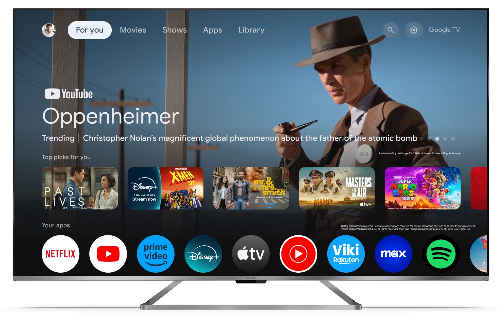 Sharp 75 inch 4K UHD Google TV Frameless