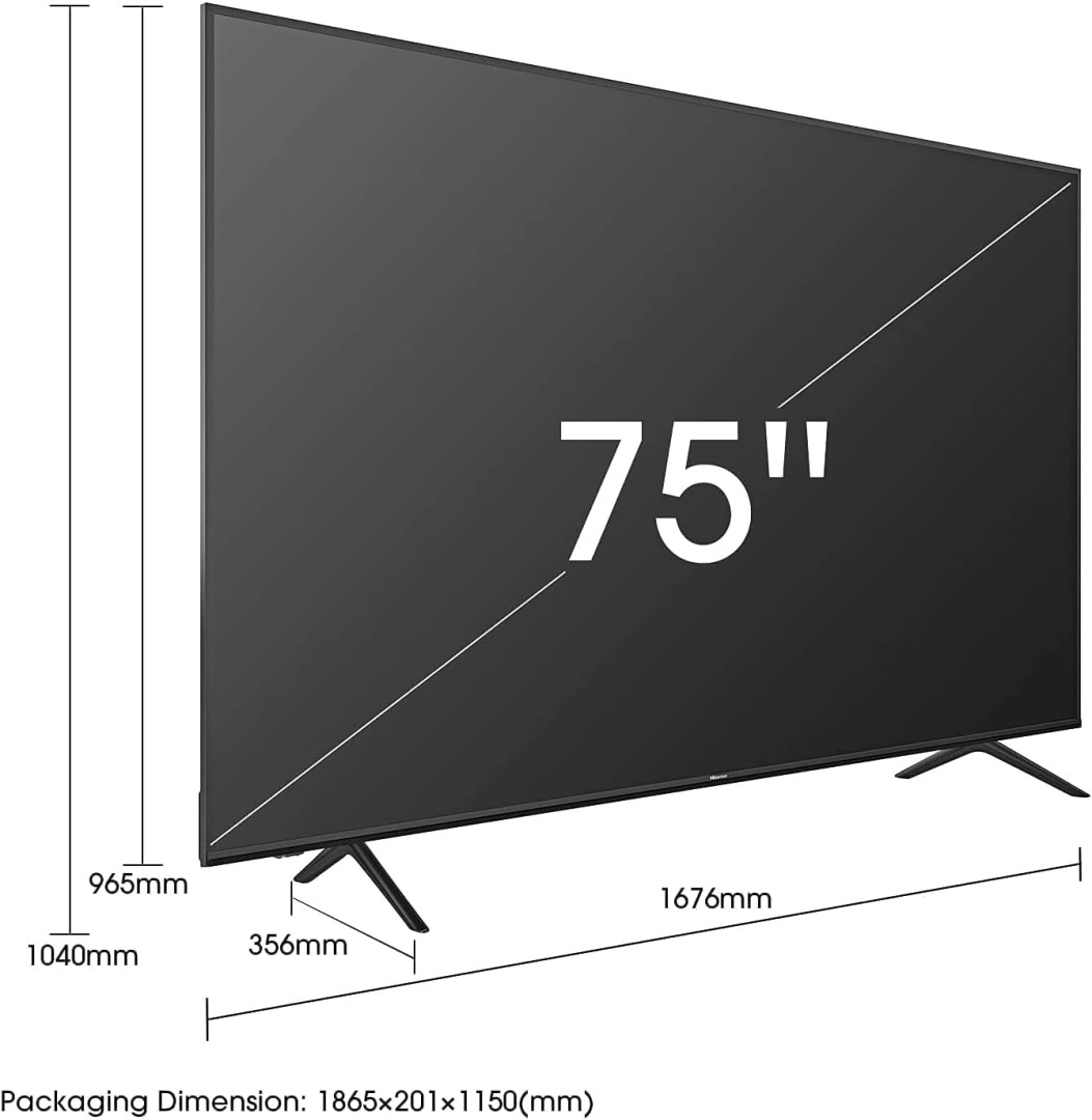 Смарт-телевизор Hisense 75 дюймов LED 4K UHD A62QS
