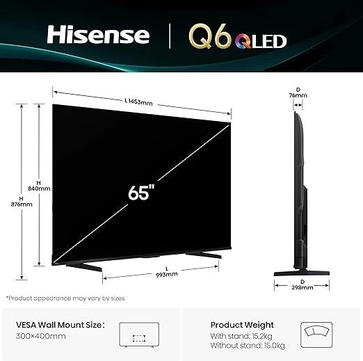 Смарт-телевизор Hisense 65 дюймов QLED 4K Q6Q
