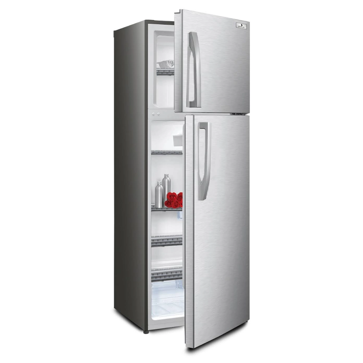 Холодильник Gratus с верхней морозильной камерой, контроль влажности, Inox (RD400CHSC1)