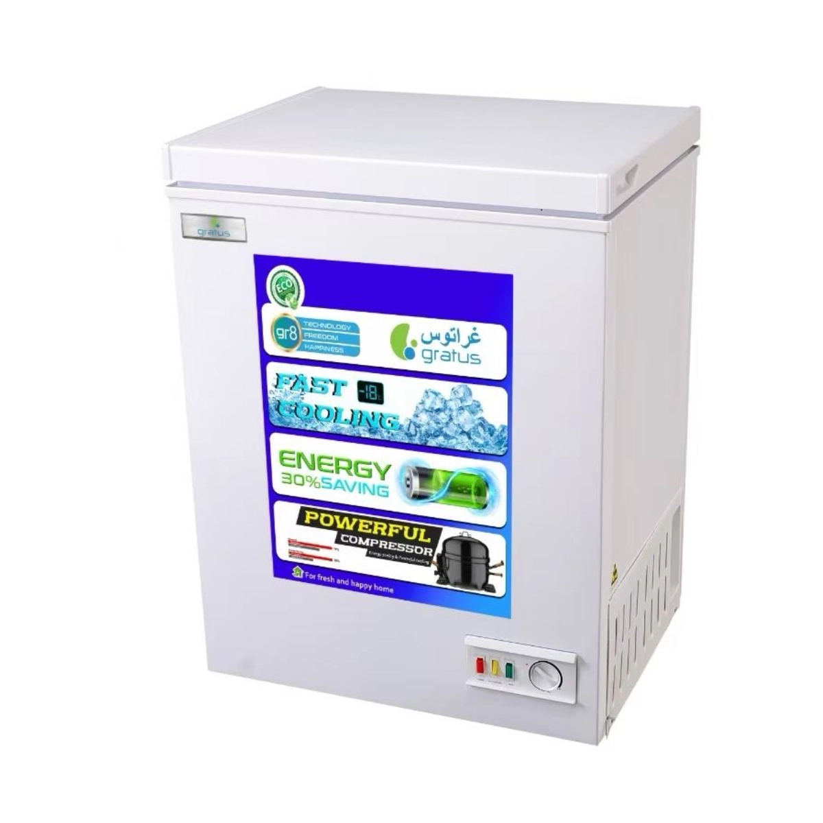 Gratus Chest Freezer 60L Tropicalized with LED Internal (GFZ60FCDX1)