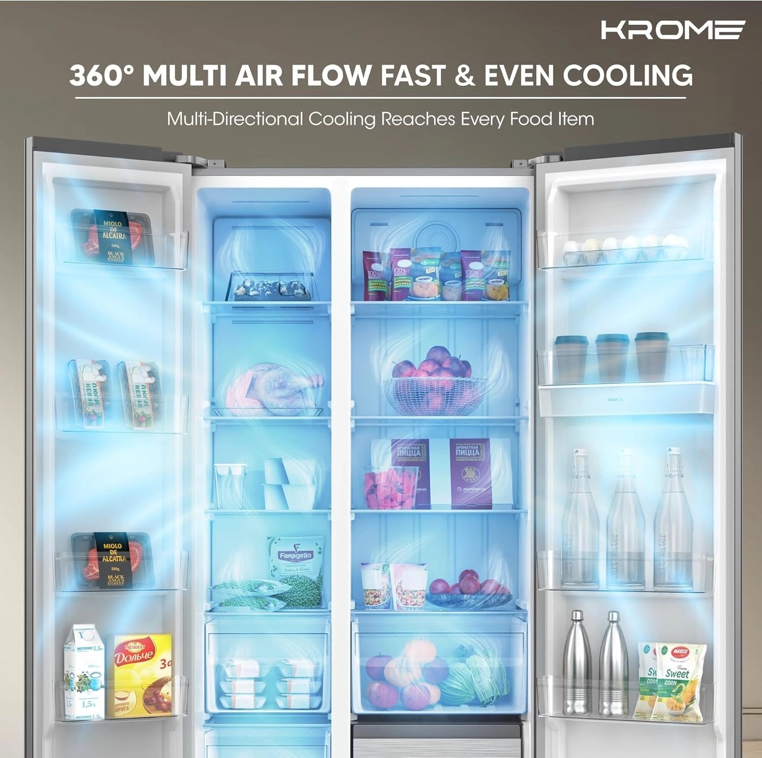 Krome Side-by-Side Refrigerator 820L (KR-SBS820)
