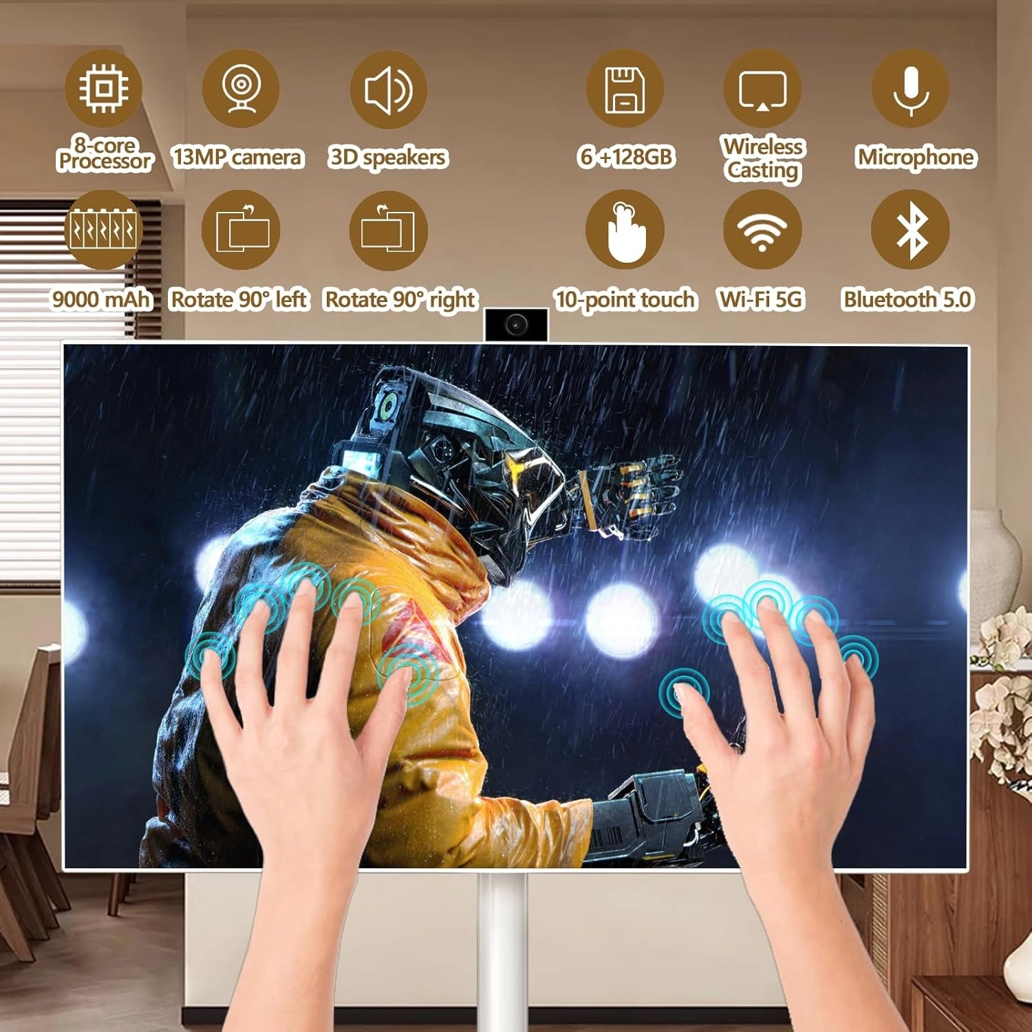 تلفزيون Green Lion THRONE المحمول 27 بوصة ذكي FHD بشاشة لمس