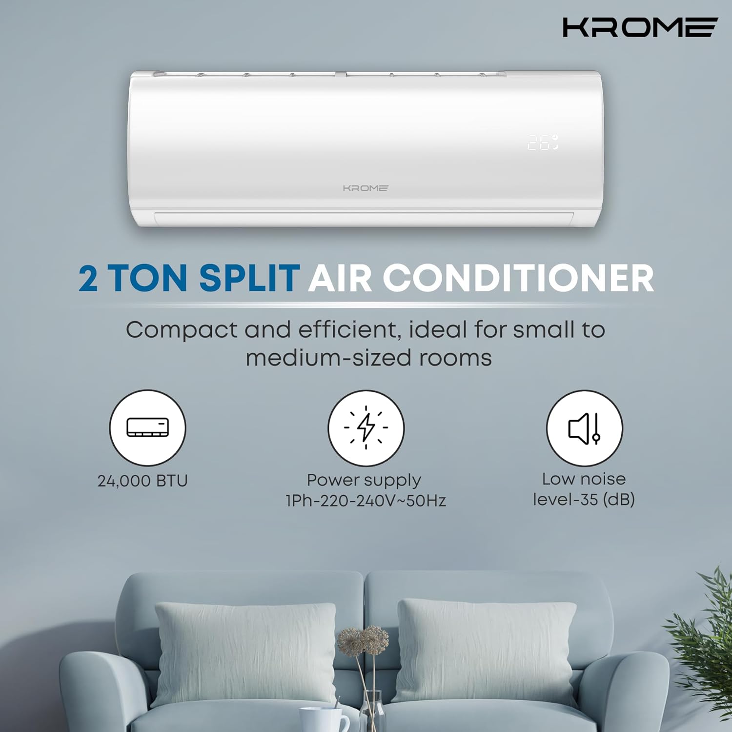 مكيف Krome 30000 BTU T3 R410 KR-AR30MT3