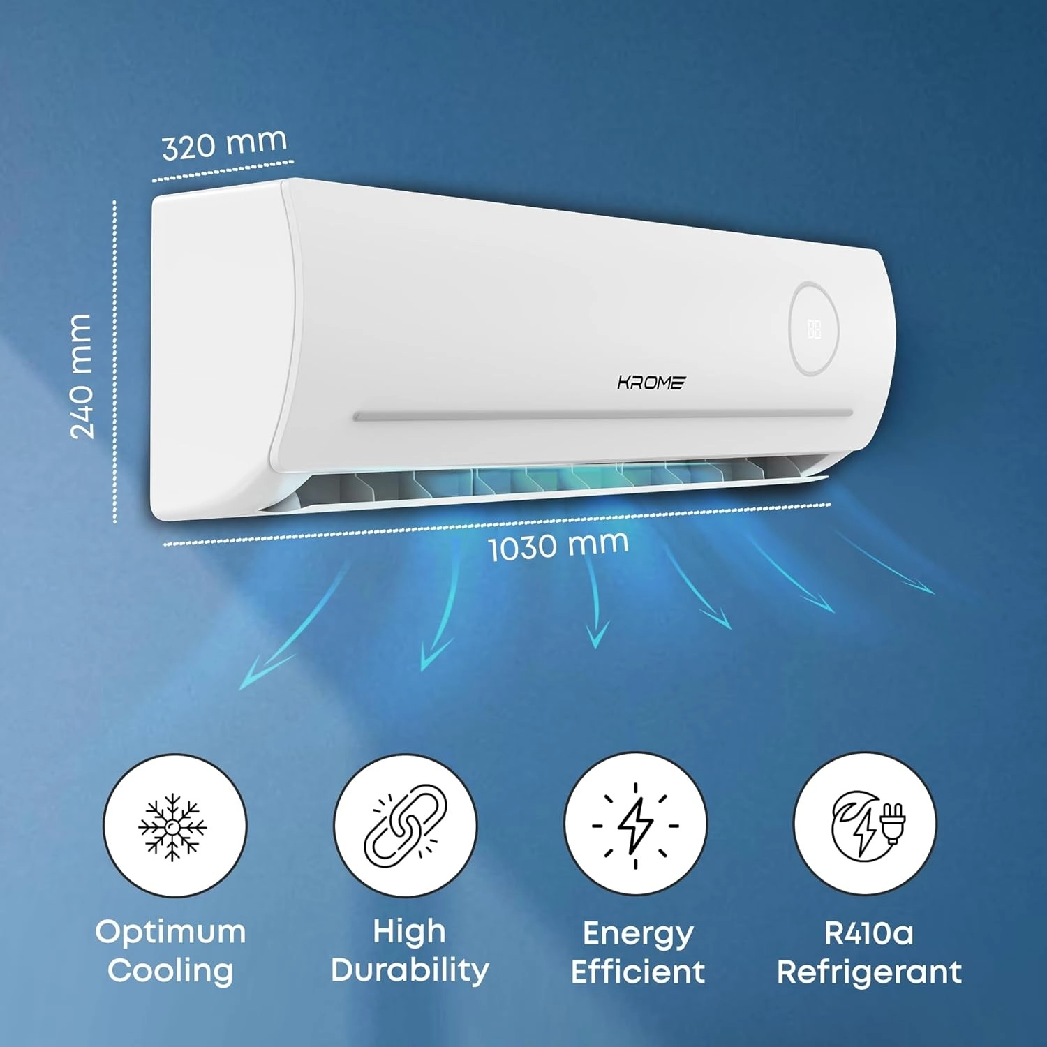 Krome 18000 BTU Air Conditioner T3 R410 KR-SAP18EZT3
