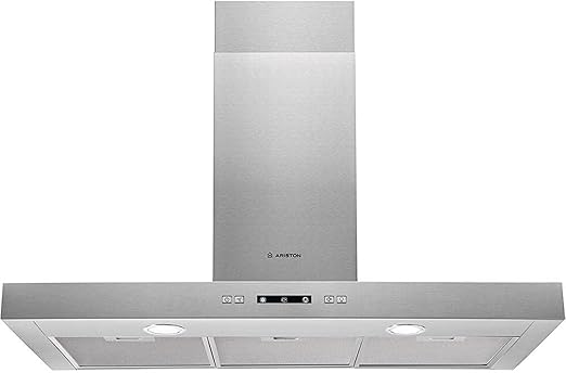 Ariston Chimney Hood 90cm 4-Speed Aluminium Filter Silver (AHBS9-3FLLX)