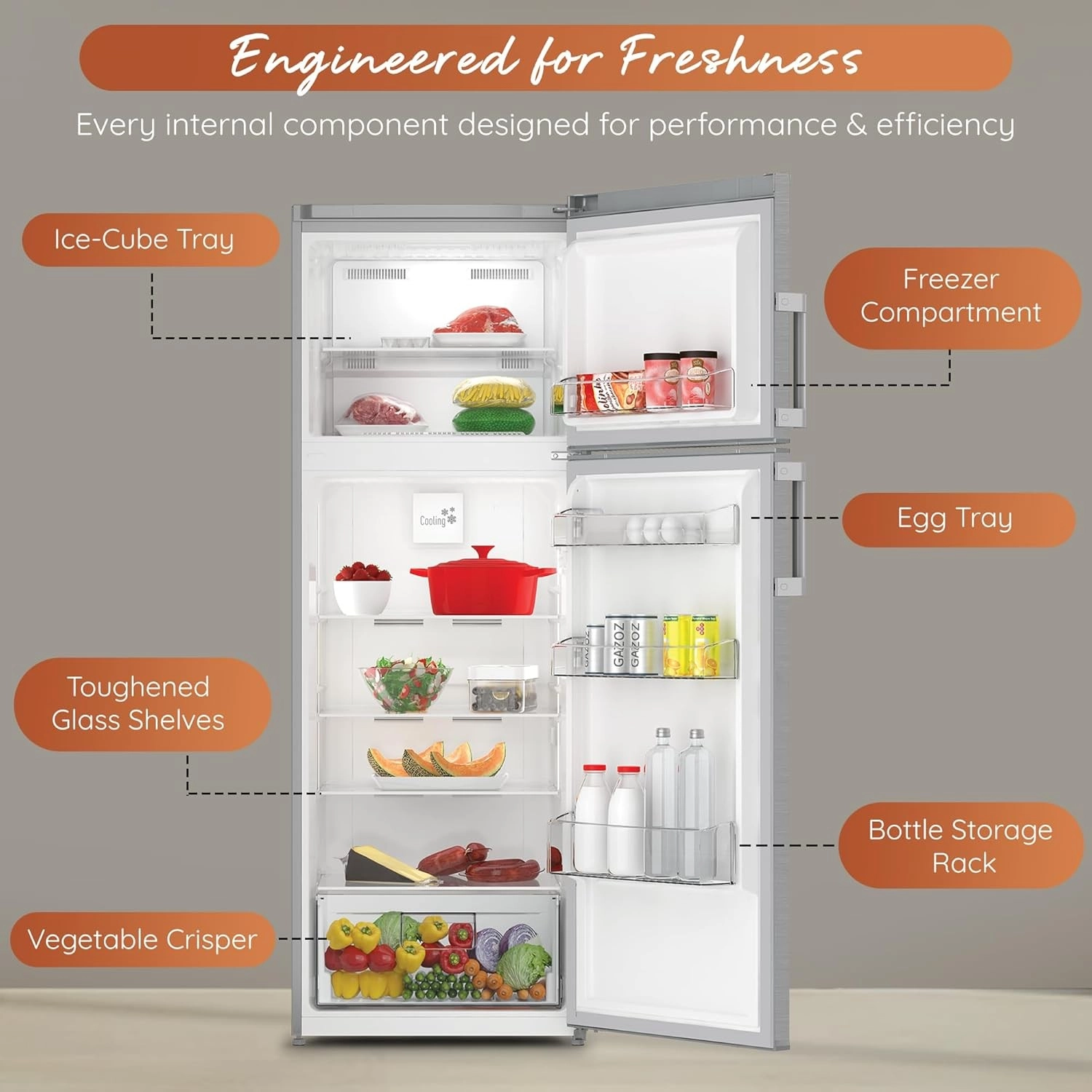 Ariston Top Mount Refrigerator 530L Inox Inverter R600a Turkey (ART70F1452XME)