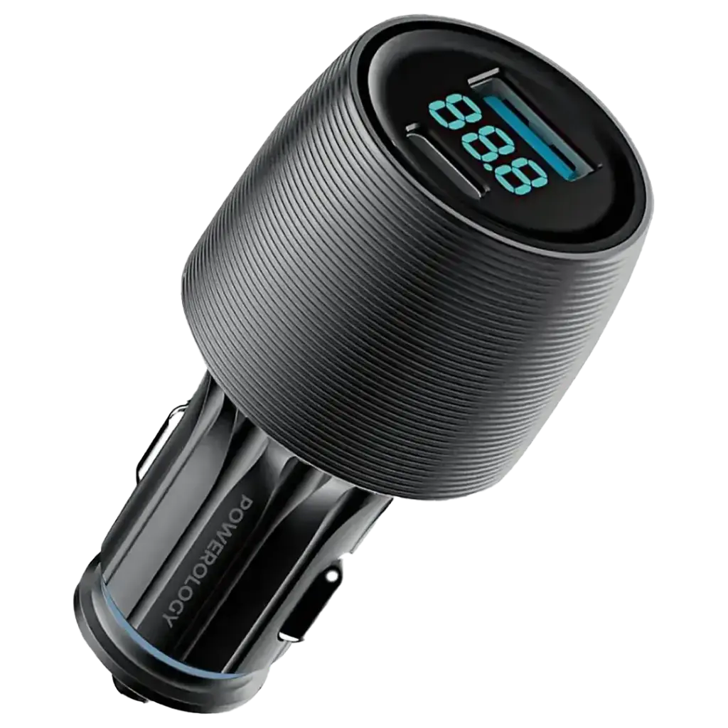 Powerology VELOX 83W Dual-Port Car Charger with Type-C Cable