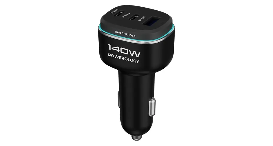 Powerology 140W Triple-Port High-Power Car Charger