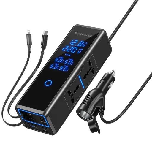 Автомобильный инвертор Powerology 300W x2 AC Socket
