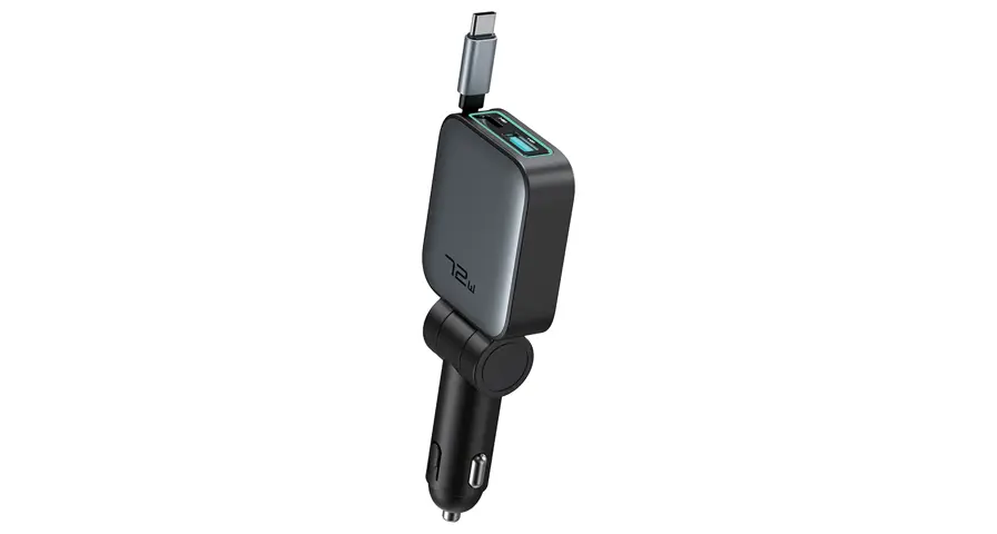 Green Lion Retractable 72W Car Charger PD 45W