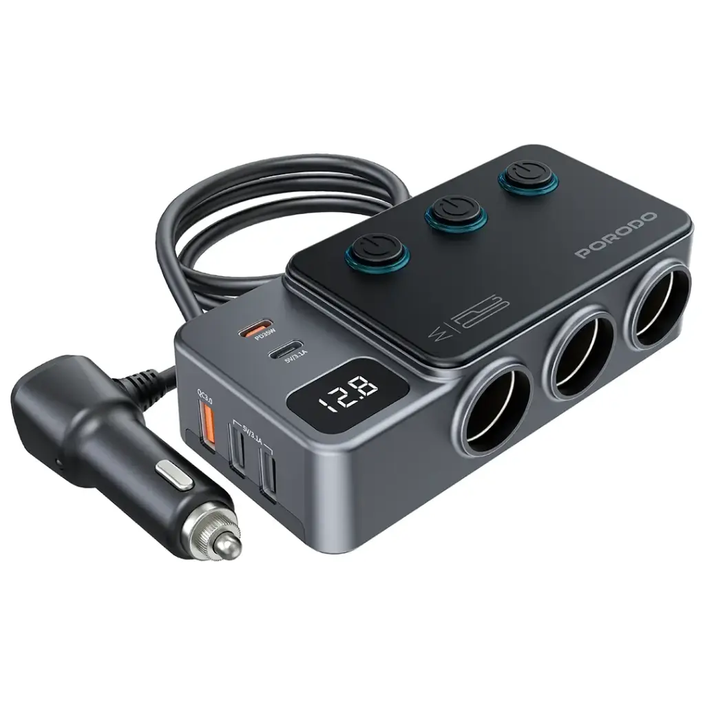 Автомобильное зарядное устройство Porodo 120W Triple-Port