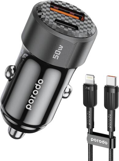 Автомобильное зарядное устройство Porodo 50W Type-C to Type-C