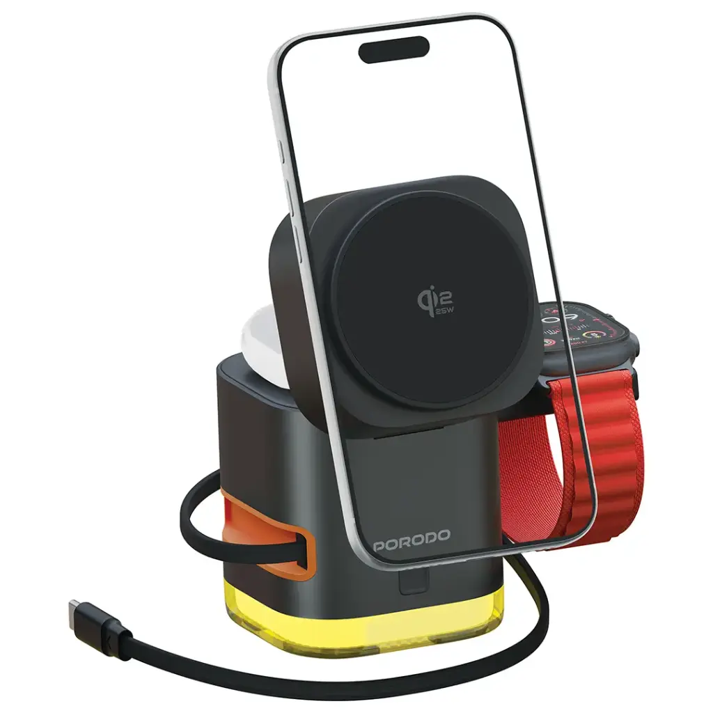 Porodo Xpert 5-in-1 Retractable Wireless Charger