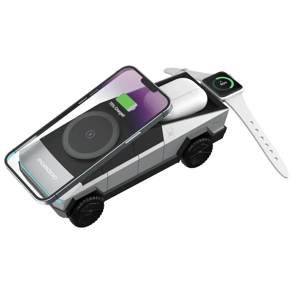 Porodo Cyber Dock Wireless Charger with Rotating Stand