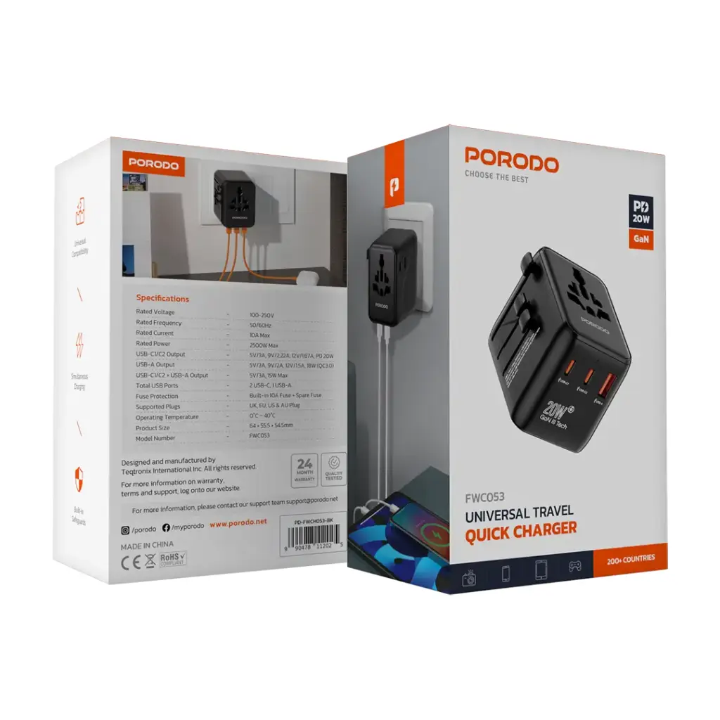 Porodo Universal Travel GaN Fast Charger