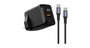 Porodo GaN 25W Dual-Port Wall Charger with USB-C to USB-C Cable