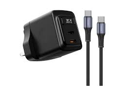 Porodo GaN 35W Dual-Port Wall Charger with USB-C to USB-C Cable