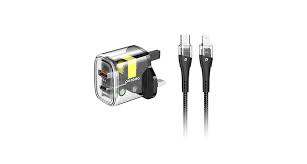 Porodo Dual Output Transparent Quick Charger USB-C PD & USB-A QC UK