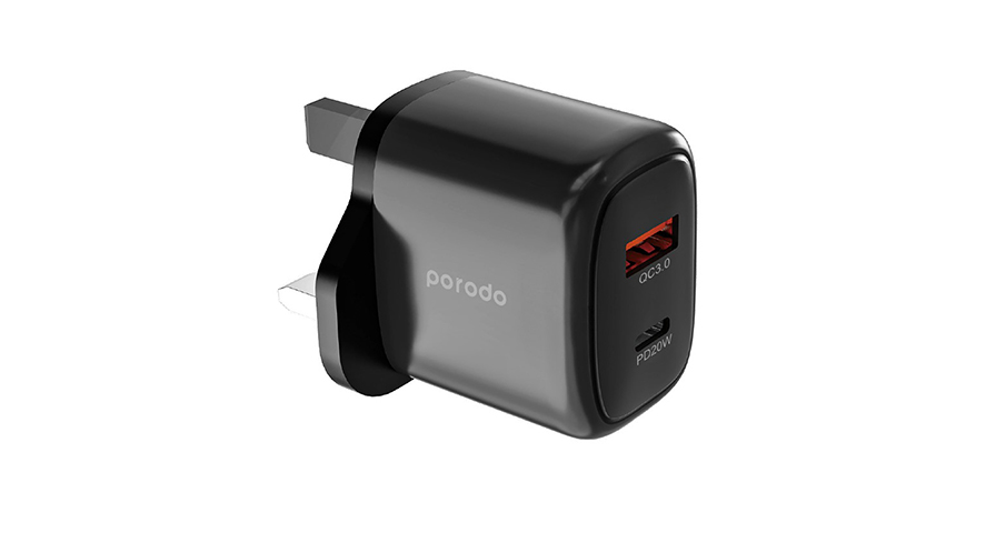 Porodo Dual Output Quick Charger USB-C PD & USB-A QC