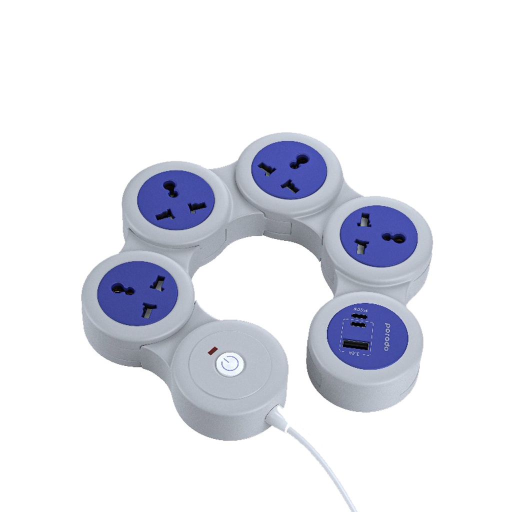 Porodo Multi-Socket Strip Universal AC & USB-C PD 1.8m