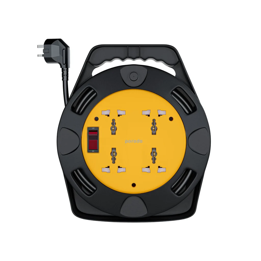 Porodo Reel Extension 4 Universal AC Sockets Portable 10m
