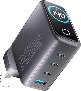 Powerology Voltflow GaN Wall Charger PD 140W with Type-C to C Cable