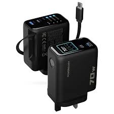 Powerology 70W TFT Adapter with Retractable Type-C Cable
