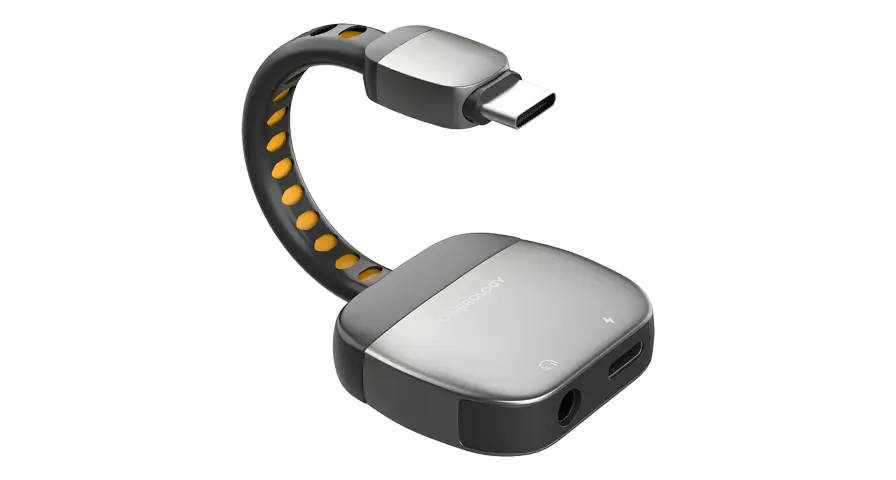Powerology 2-in-1 Type-C to 3.5mm AUX Adapter