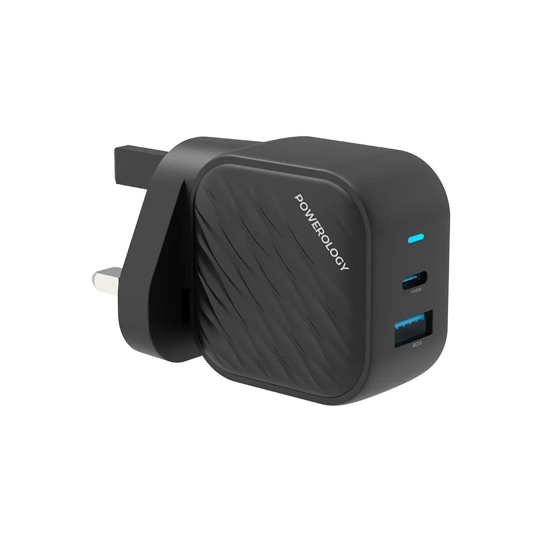 Powerology GaN Dual-USB-C Wall Charger
