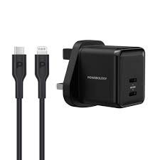 Powerology Ultra-Compact GaN Charger with USB-C to USB-C Cable 1.2m