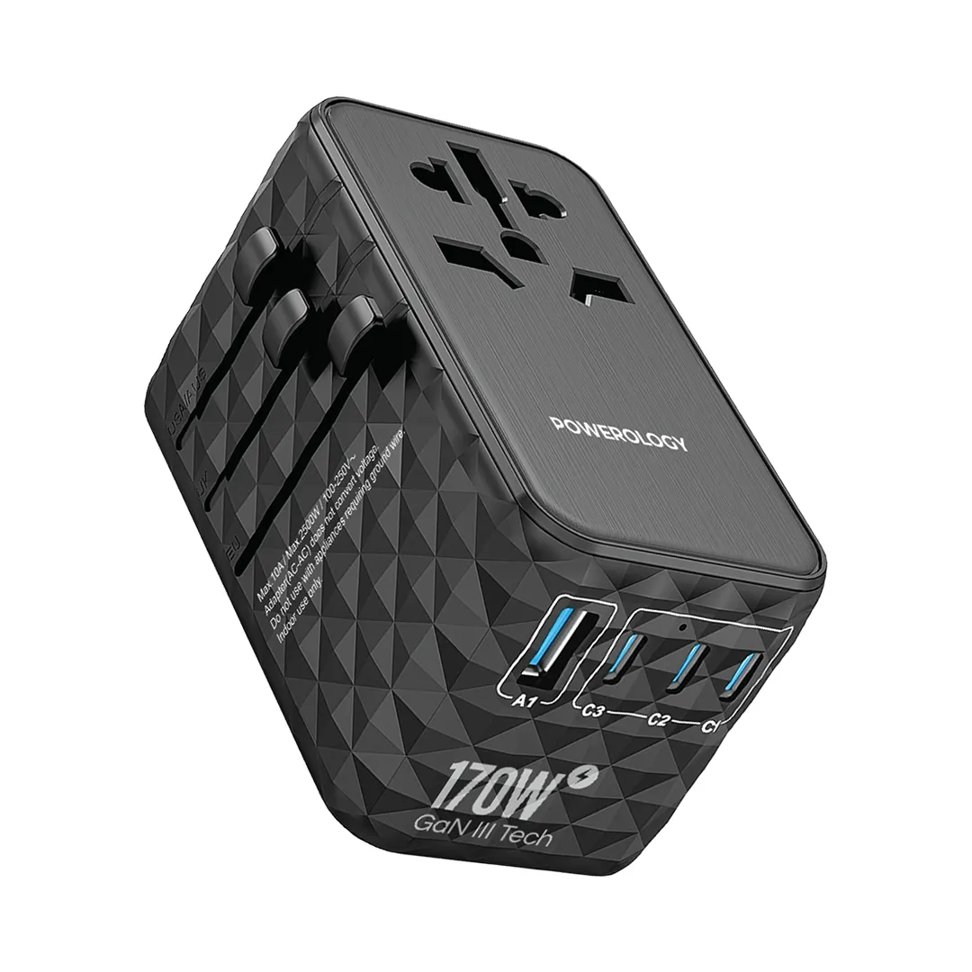 Powerology 4-Port Universal Fast Charging + AC Adapter