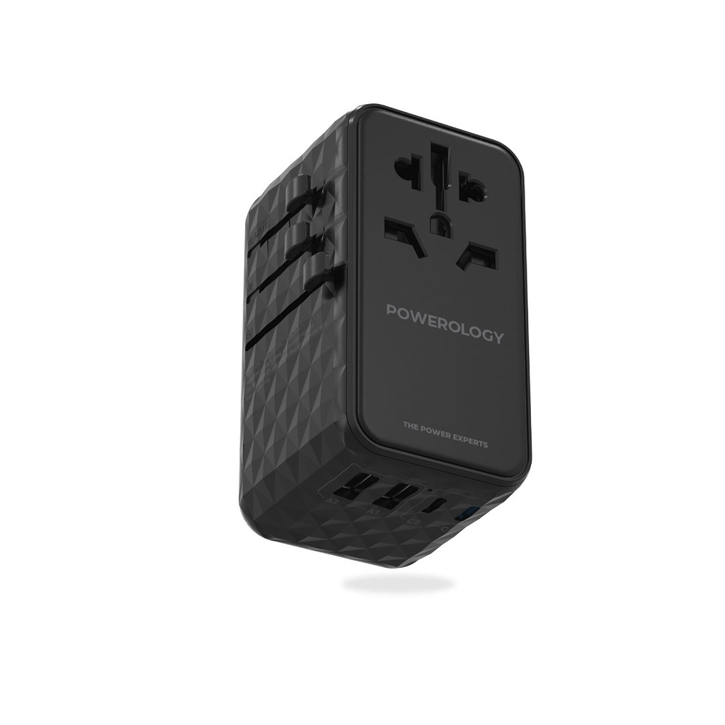 Powerology 4-Port Universal GaN Super Charger Compatible in 150+ Countries