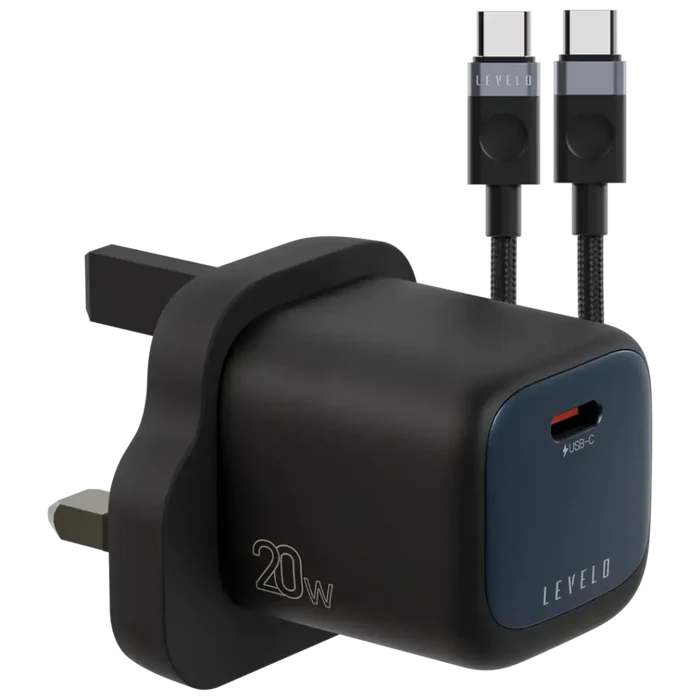 Levelo Vero GaN Single Port Adapter PD 20W with Type-C to Type-C Cable