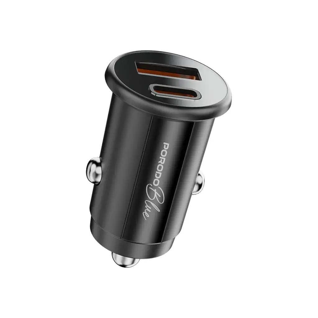 Porodo Blue Dual Port 30W Car Charger (PB-FWCH037-BK)