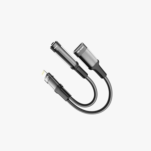 Green Lion 2 in 1 Audio Cable 12cm USB-C / Lightning to 3.5mm Jack
