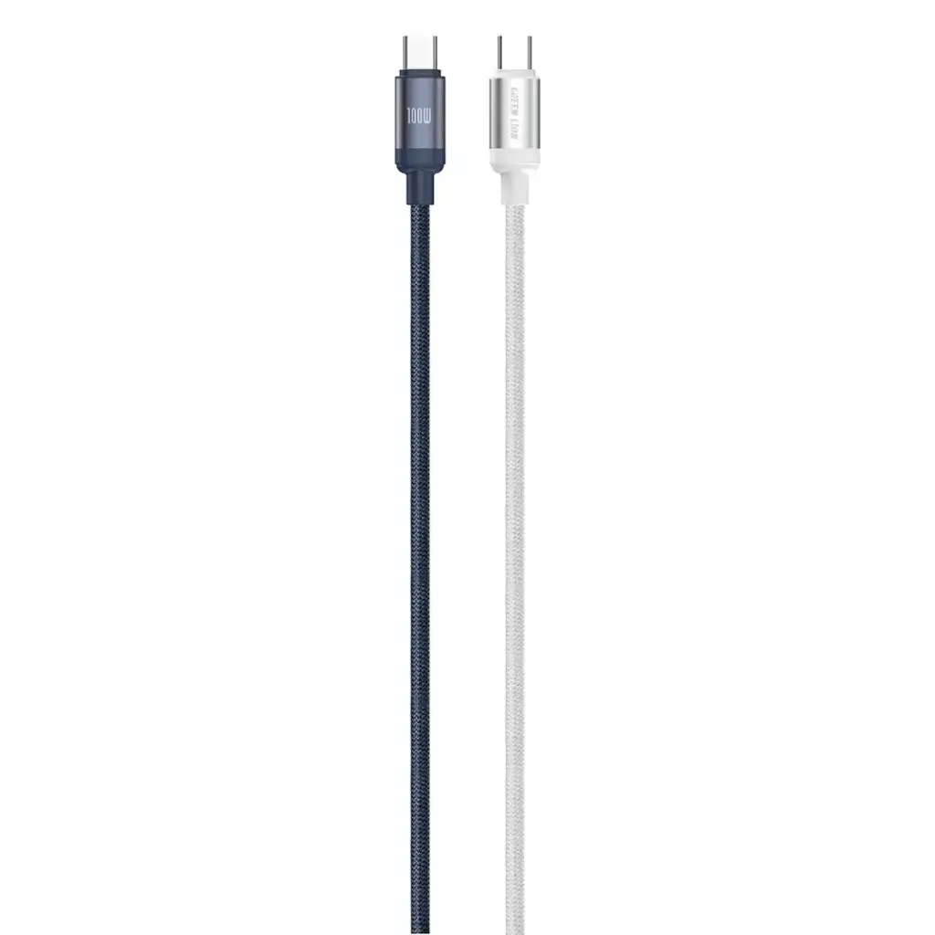 Green Lion 100W DUO Color Braided USB-C to USB-C Cable 1M