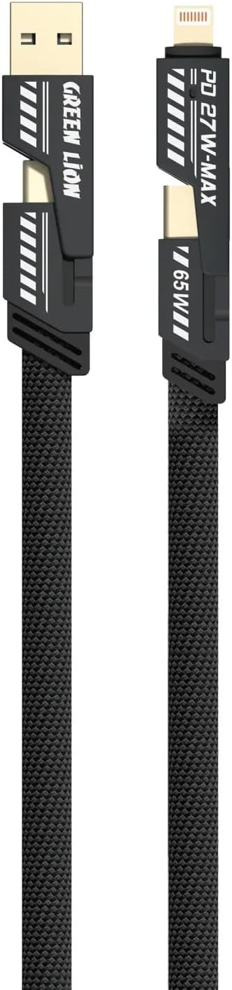 Green Lion 2 in 1 Braided Fast Charging Cable 65W 2M