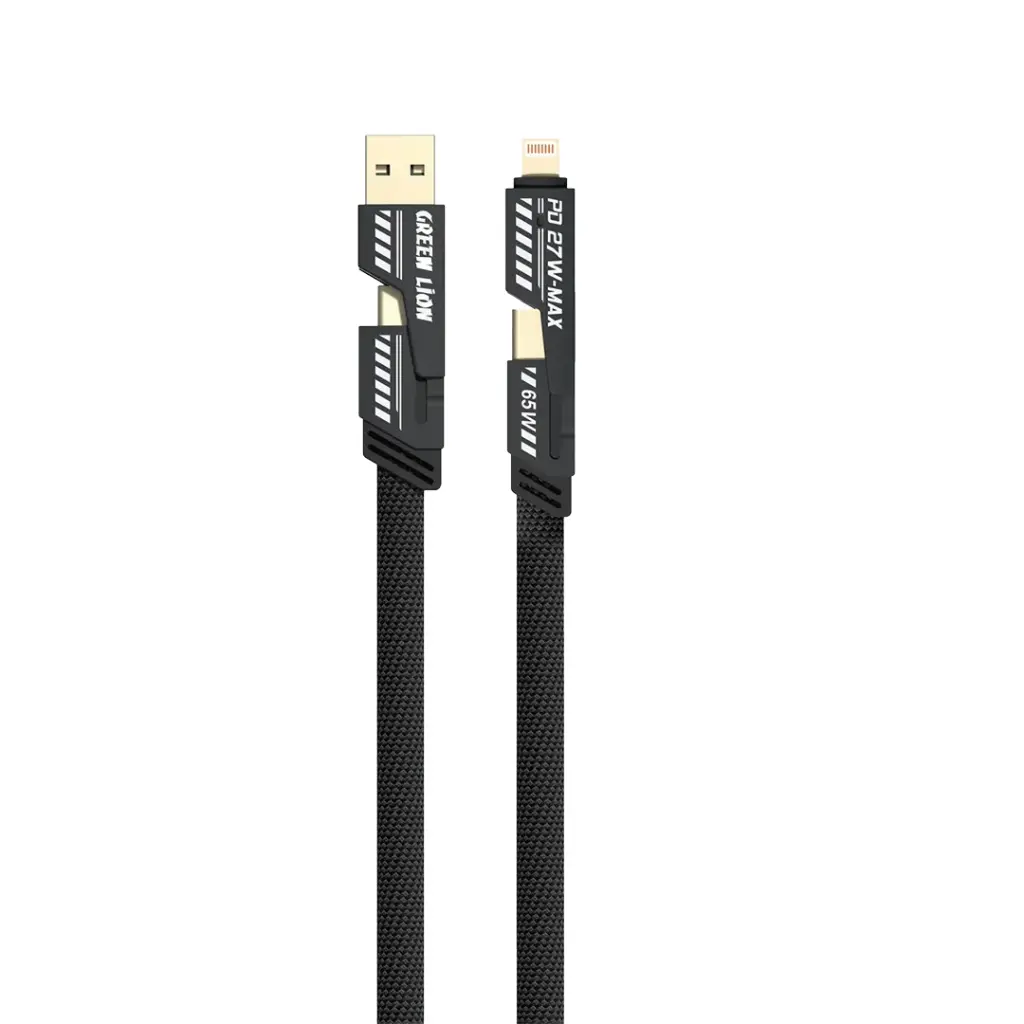 Green Lion 2 in 1 Braided Fast Charging Cable 65W 1.2M