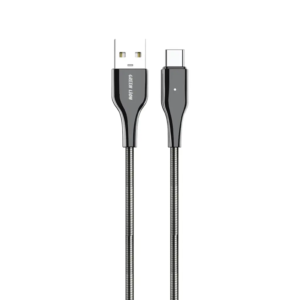 Green Lion Metal Spring Hose Cable USB-A to USB-C 18W 1M Cable