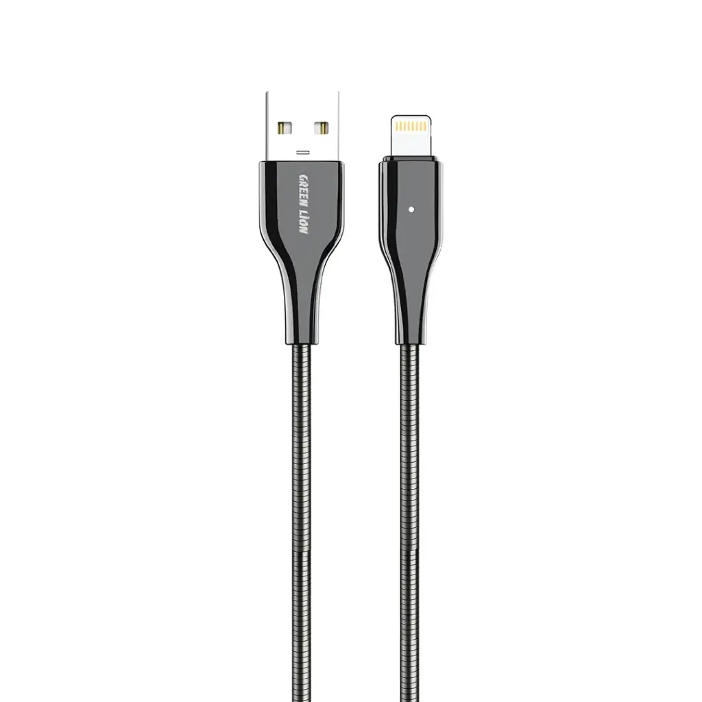 Green Lion Metal Spring Hose Cable USB-A to Lightning 12W 1M Cable