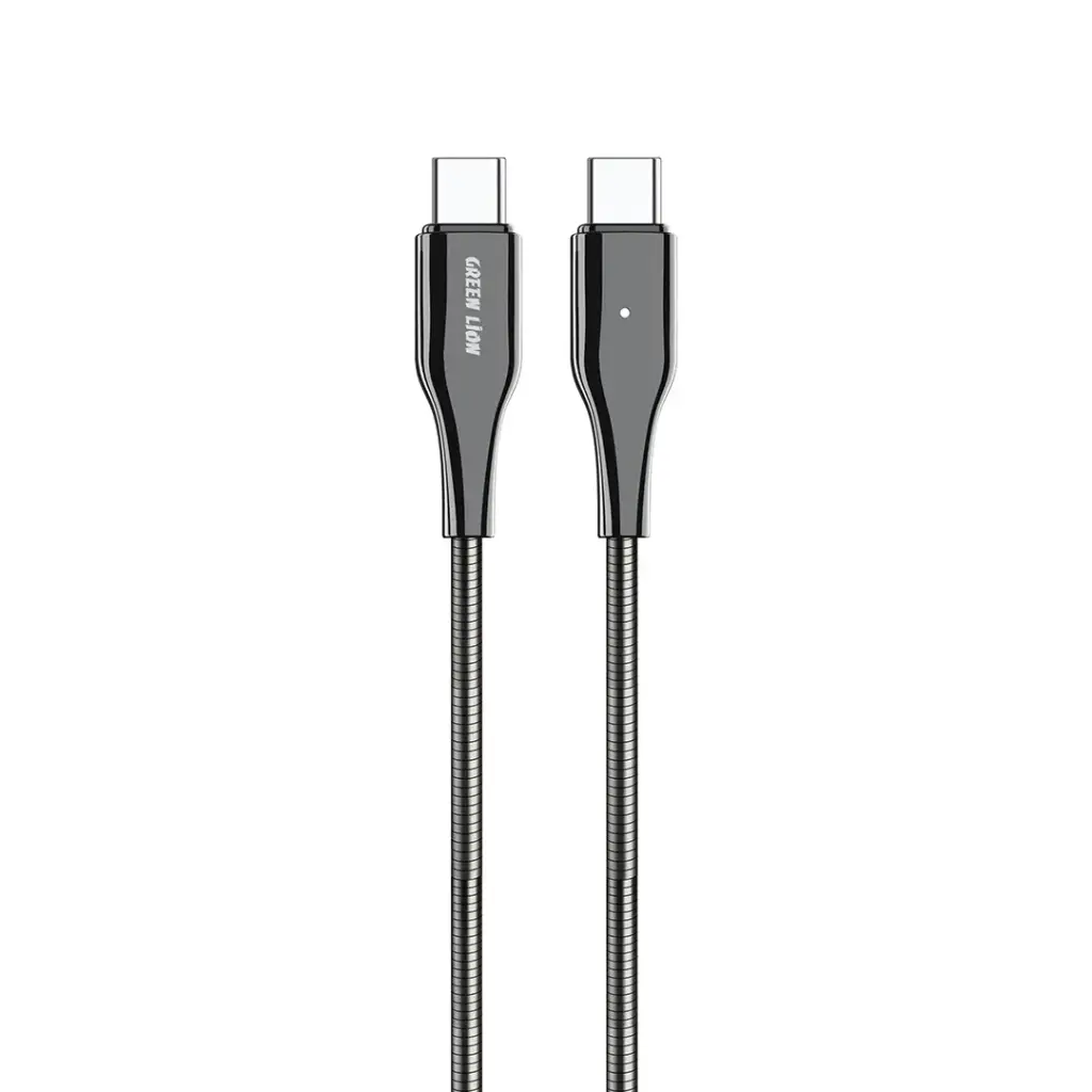 Green Lion Metal Spring Hose Cable USB-C to USB-C 60W 1M Cable
